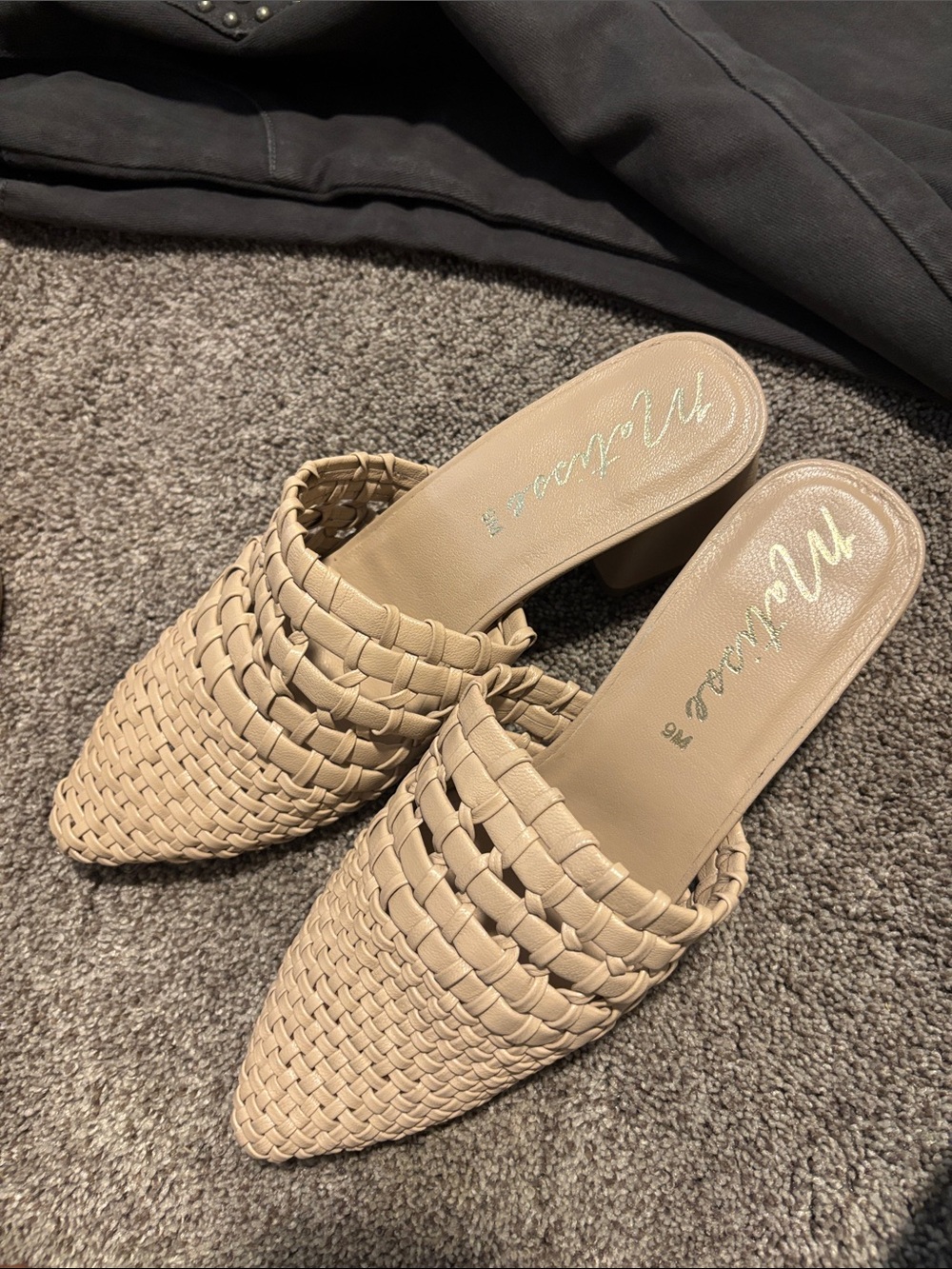 Matisse Taupe Woven Pointed-Toe Mule